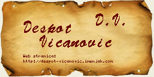 Despot Vicanović vizit kartica